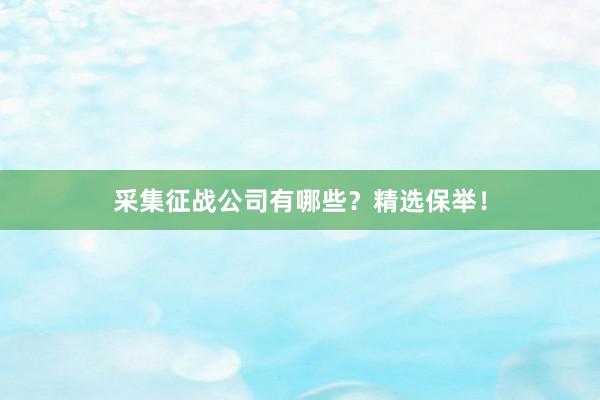 采集征战公司有哪些？精选保举！